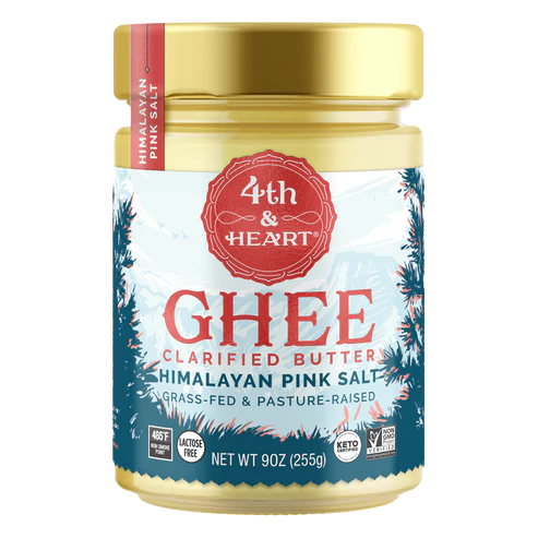 Shop Why Ghee Find Recipes Log in Cart 5 5 items Skip to product information  Himalayan Pink Salt Ghee Himalayan Pink Salt Ghee Himalayan Pink Salt Ghee Himalayan Pink Salt Ghee Nutrition Facts 4th & Heart Himalayan Pink Salt Ghee